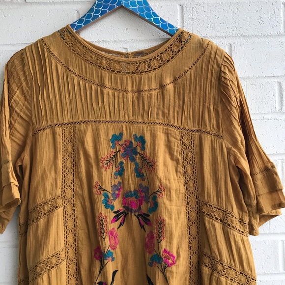 Free People Perfectly Victorian Yellow Mini Dress - Picture 2 of 7